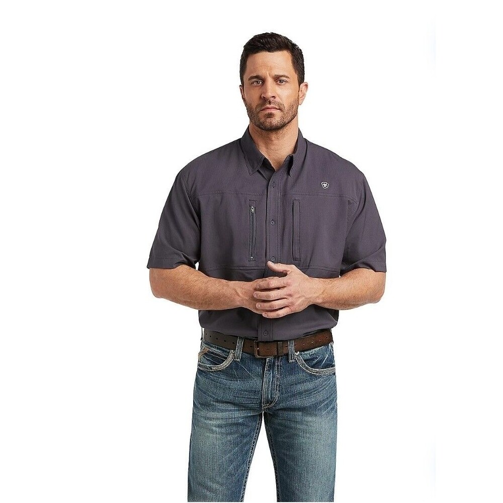 Ariat Men's VenTEK Classic Fit Camp Shirt Size M Short Sleeve Ripstop Outdoor